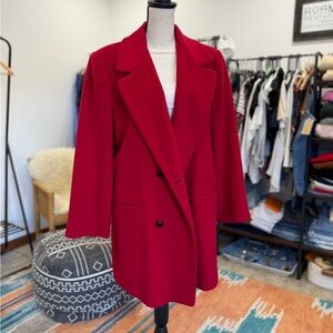 Vintage Forecaster Wool Red Double-Breasted Coat - MADE IN USA